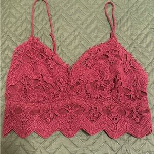 Free People Lace Bralette in Maroon